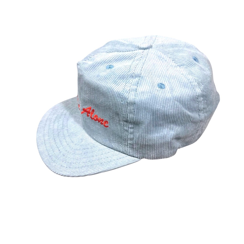 Daydreamer Hat NWOT Blue Leave Me Alone Corduroy Embroidered Baseball Flat Bill - Picture 2 of 6
